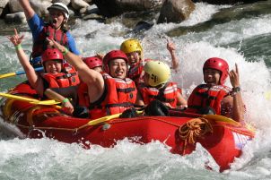 White water surfing in Lose Yer Lunch rapid
